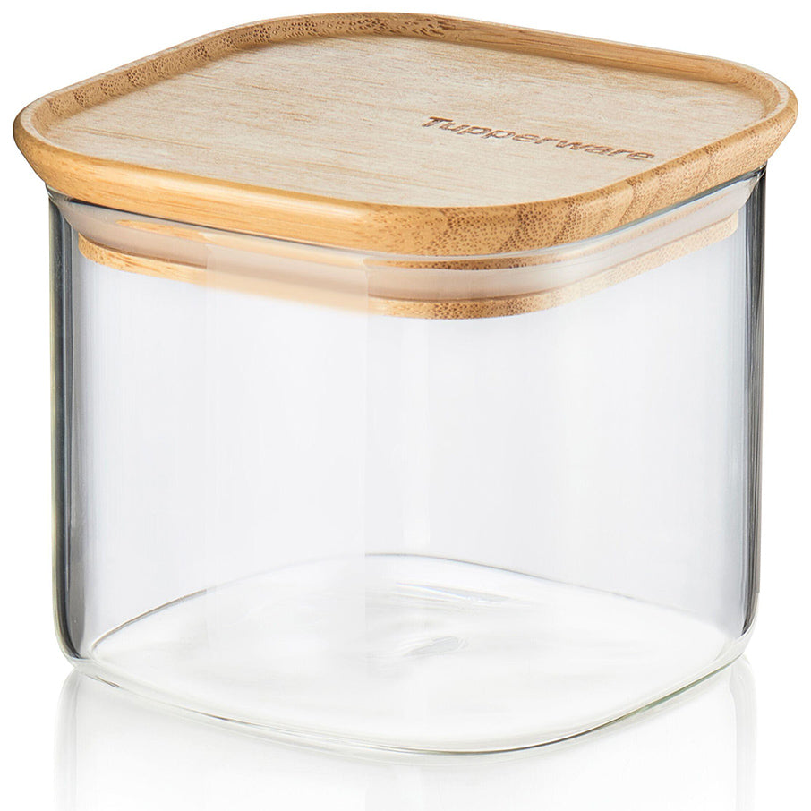 Pot de conservation en verre et bambou 2¼ tasses/550 ml